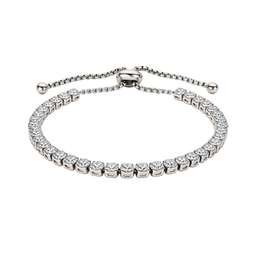 Silberarmband mit Zirkonia Steine Tennisarmband Wasserfest