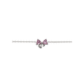 Silberarmband mit Schleife rosa Wasserfest