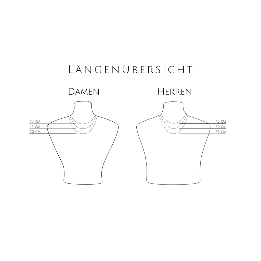 Halsketten Längenübersicht für Damen und Herren
