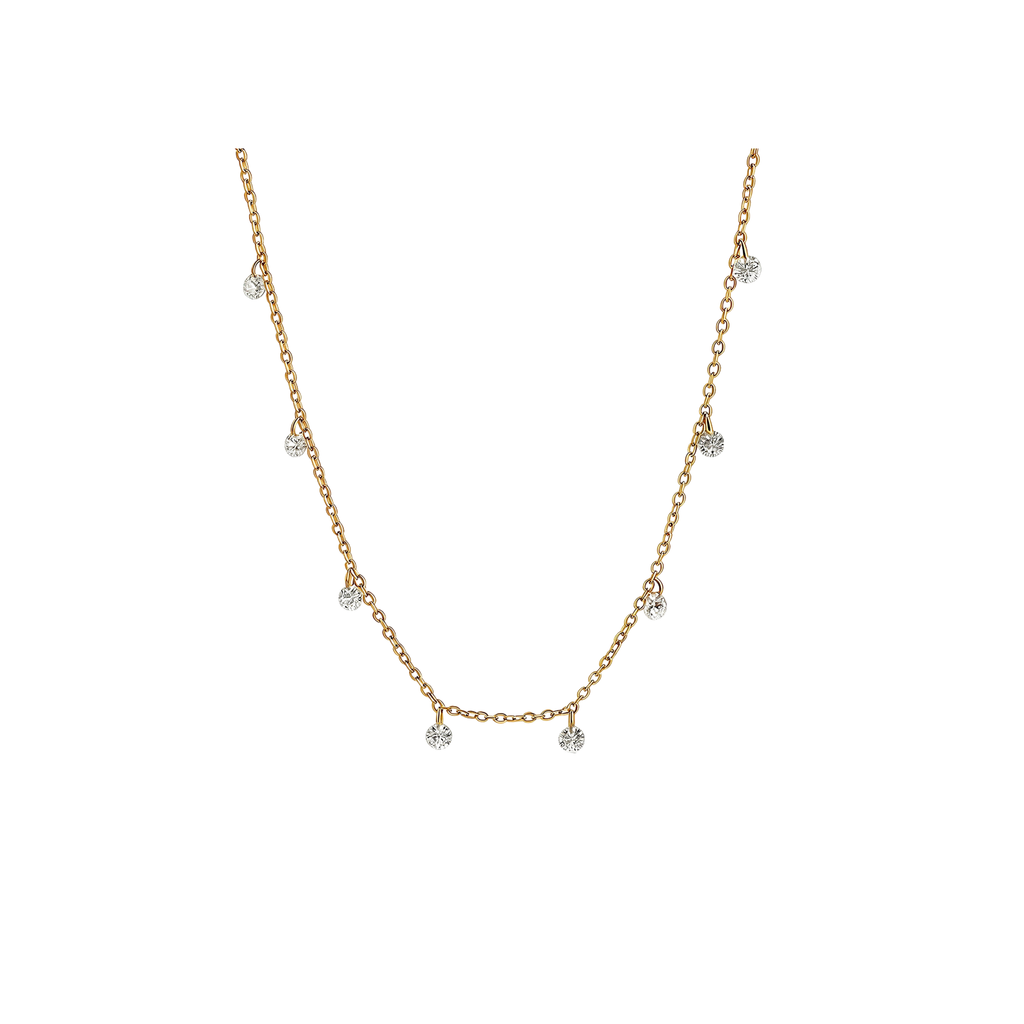 Goldkette mit kleinen Steinen Wasserfest