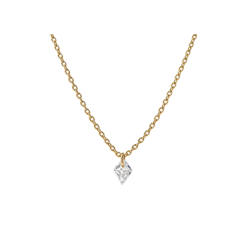 Goldkette mit Zirkonia Stein Anhänger Wasserfest